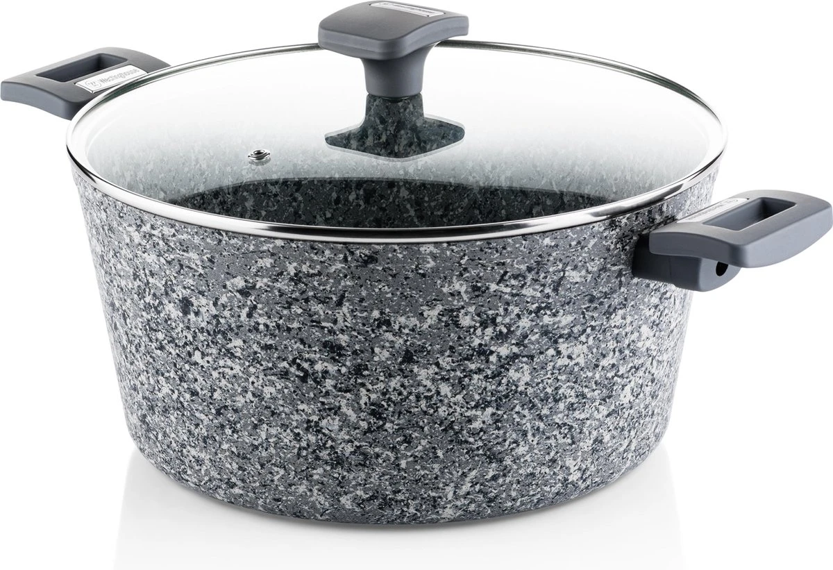 Westinghouse Kookpan/Braadpan Inductie - Ø 28 Cm - Grijs Graniet - Met Deksel - PFOA Vrij 3 Westinghouse Kookpan/Braadpan Inductie - Ø 28 Cm - Grijs Graniet - Met Deksel - PFOA Vrij