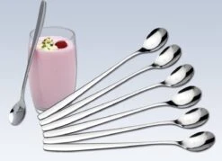 Merkloos Latte Macchiato Lepels – RVS Lange Yoghurt, Dessert Of Koffie Lepeltjes – Set Van 6 Stuks -Tefal Winkel 1200x868 3