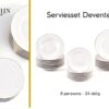 LeRijn® Serviesset Deventer 8 Persoons - 24 Delig - Licht Crème Wit Met Gouden Rand En Motief - Dinerborden - Soepborden - Dessertborden - Borden Servies - Bordenset -Tefal Winkel 1200x878 4