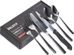 Deleca 6 Persoons Bestekset (36-delig) - Lepels, Messen, Vorken & Steakmessen - Vaatwasserbestendig - Zilver / RVS -Tefal Winkel 1200x893