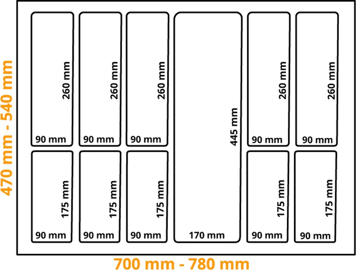 Merkloos Kunststof Bestekbak Classic Serie Antraciet, Breedte 78-70 Cm - Diepte 54-47 - Breedte En Diepte Op Maat Te Maken - Besteklade, Bestekhouder, Bestekbakken Op Maat 4 Merkloos Kunststof Bestekbak Classic Serie Antraciet, Breedte 78-70 Cm - Diepte 54-47 - Breedte En Diepte Op Maat Te Maken - Besteklade, Bestekhouder, Bestekbakken Op Maat - Afbeelding 2