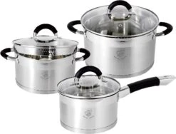 Tefal Winkel 36 Royal Swiss Pannenset - 6 Delig - RVS - Met Glazen Deksels - Inductie - Met Afgietsysteem - Vaatwasser Bestendig