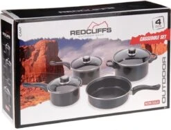 Redcliffs 4-delige Pannenset - Met 3 Glazen Deksels - Anti-Aanbaklaag - Camping/ Kamperen - Steelpannen, Hapjespan, Kookpan -Tefal Winkel 1200x918 2