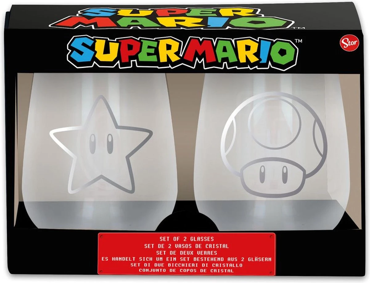 Storline Nintendo - Super Mario Crystal Glasses 2-pack 6 Storline Nintendo - Super Mario Crystal Glasses 2-pack - Afbeelding 4