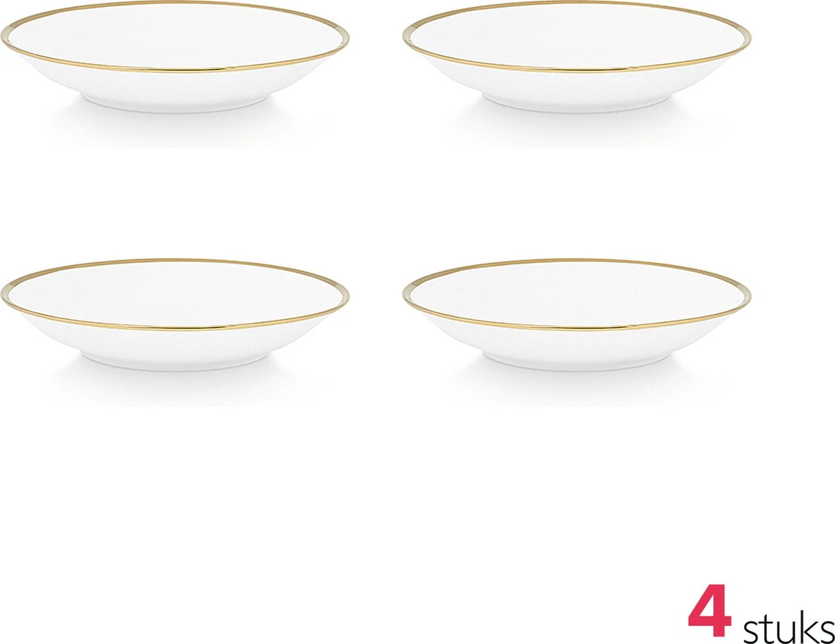 Vtwonen Serviesset - Wit-Goud - Porselein - 24-delig 10 Vtwonen Serviesset - Wit-Goud - Porselein - 24-delig - Afbeelding 8