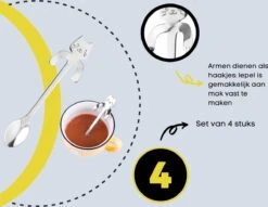 4 Theelepels Hangende Kat - Katten Koffielepel - RVS - Zilverkleurig -Tefal Winkel 1200x930 7