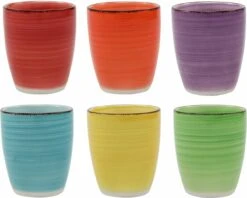 Tavola - Koffiemokken - Zonder Oor - Kleurrijk - Aardewerk - 160Ml - 6 Stuks - Ibizia -Tefal Winkel 1200x964 5