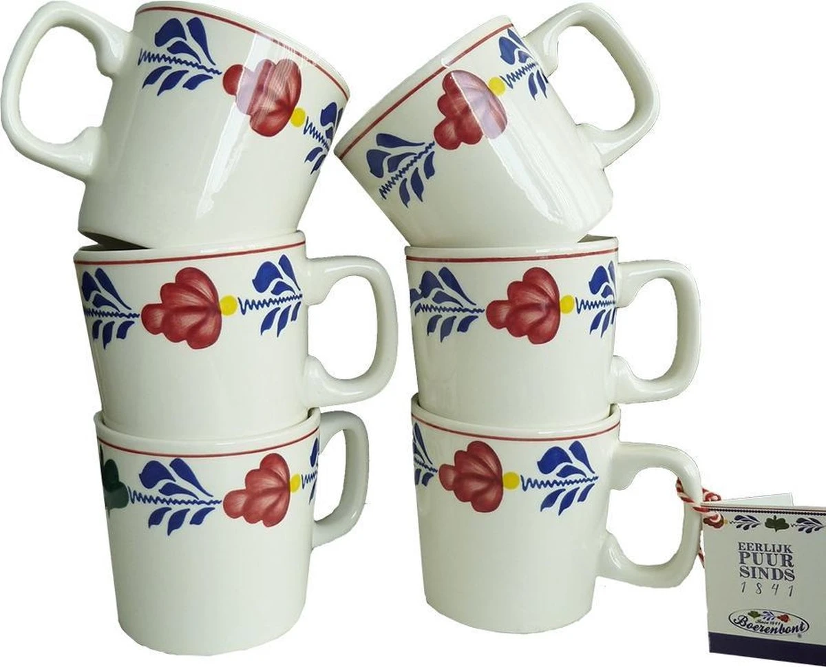 Boerenbont Mok "ROELAND" - 6 Stuks - 3 Boerenbont Mok "ROELAND" - 6 Stuks -