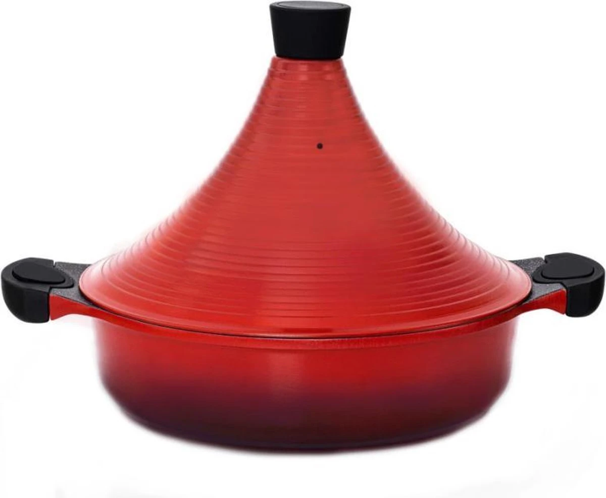 Aluminium Tajine Agadir- Geschikt Ook Voor Inductie -Rood 3 Aluminium Tajine Agadir- Geschikt Ook Voor Inductie -Rood
