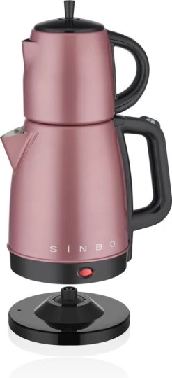 Sinbo - Elektrische Theemaker En Waterkoker – Turkse Theepot – Çaydanlik Set – Warmhoudfunctie – 1,7L – Roze -Tefal Winkel 549x1200 3