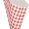 Papieren Frietzak | 50 Stuks |Rode Ruitjes | Puntzak | Frietzakjes | Patatzak -Tefal Winkel 576x1200 2