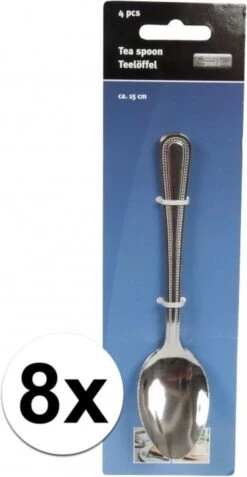 Merkloos 8x Stuks Sierlijke Grote Thee/dessertlepeltjes - Bestek - 15 Cm Van RVS -Tefal Winkel 622x1200