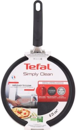 Tefal Simply Clean Pannenkoekenpan - Crêpe Pan Non-stick Coating - Pancake Pan - Titanium - Ø25 Cm - Zwart -Tefal Winkel 709x1200