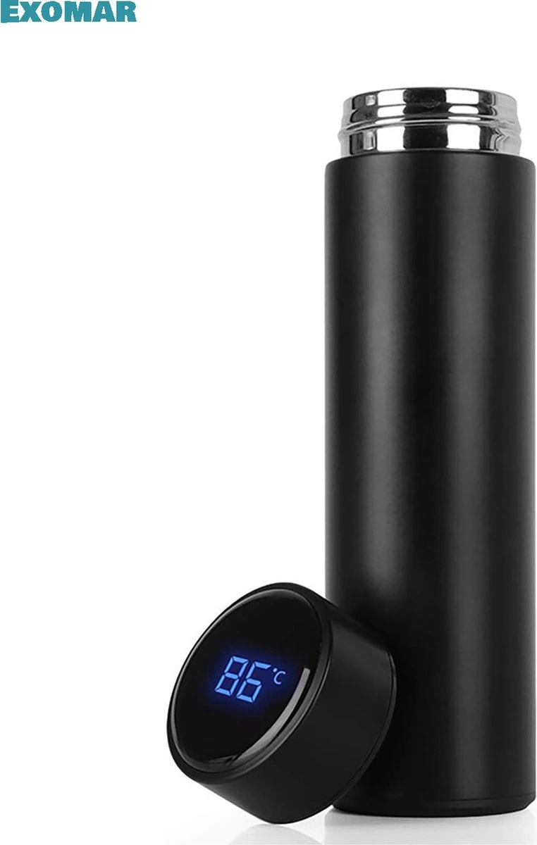 Exomar® Slimme Thermosfles Met LCD Temperatuur Display - Curver Isolatiefles 500 ML - Matte Finish - Thermosbeker - Isoleerfles - Dubbelwandige Thermosfles - Thermoskan - Travel Mug - Bidon Drinkfles - Drinkflessen - RVS - Koffiebeker - Smart Thermos 3 Exomar® Slimme Thermosfles Met LCD Temperatuur Display - Curver Isolatiefles 500 ML - Matte Finish - Thermosbeker - Isoleerfles - Dubbelwandige Thermosfles - Thermoskan - Travel Mug - Bidon Drinkfles - Drinkflessen - RVS - Koffiebeker - Smart Thermos