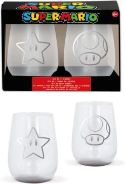Storline Nintendo - Super Mario Crystal Glasses 2-pack 7 Storline Nintendo - Super Mario Crystal Glasses 2-pack -Tefal Winkel 817x1200 1