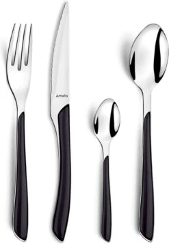 Amefa Eclat Zwart - 16 Delige Set - 4 Persoons - Zwart Gekleurd Bestek -Tefal Winkel 833x1200 3