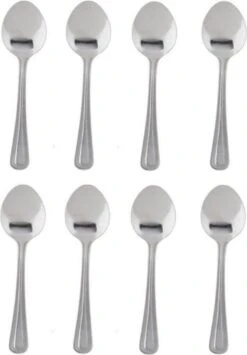 Merkloos 8x Stuks Sierlijke Grote Thee/dessertlepeltjes - Bestek - 15 Cm Van RVS