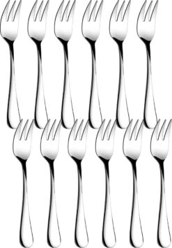 Tefal Winkel 9 House Of Husk® Gebaksvorkjes - Dessertvorken - Taartvorkjes - Cocktailvorken - Klein Vorkjes - 12 Stuks - RVS - Zilver
