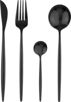 Lopoleis Royal Sam Bestek – Bestekset – Bestekset 6 Persoons – 24 Delig – Zwart – Luxe Bestekset – RVS – Modern Bestek -Tefal Winkel 843x1200