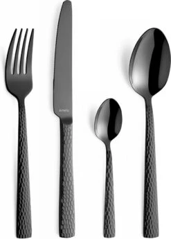 Amefa Felicity Bestekset - Zwart - 24 Delige Bestek Set - 6 Persoons