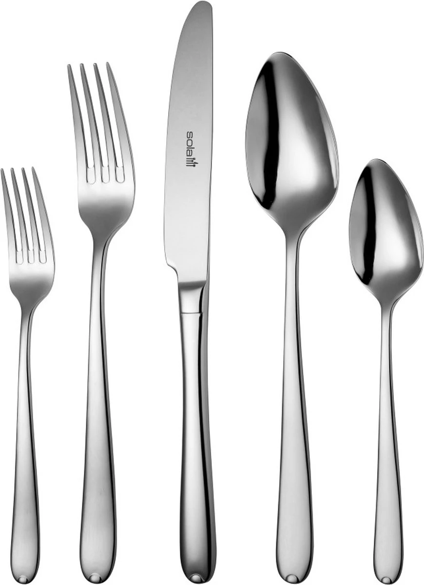 Sola Bestekset Fleurie - Modern - 9 Persoons - 90 Delig - Zilverwit Edelstaal 18/10 - RVS - Zilver 3 Sola Bestekset Fleurie - Modern - 9 Persoons - 90 Delig - Zilverwit Edelstaal 18/10 - RVS - Zilver