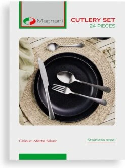 Magani - Zilveren Bestekset - Roestvrij Staal - 24-delig - Voor Zes Personen - PVD Coating 9 Magani - Zilveren Bestekset - Roestvrij Staal - 24-delig - Voor Zes Personen - PVD Coating -Tefal Winkel 896x1200 3