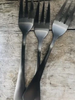 Merkloos 12 Gebak -en Taartvorkjes - Vorkjes - Gebak - Taart - Zwart - Goud