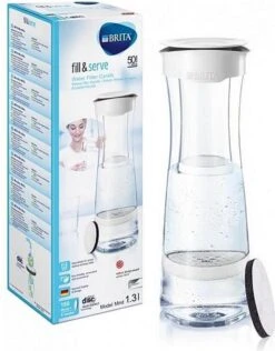 BRITA - Fill&Serve Waterfilterkaraf - 1,3L - Wit Grafiet - Inclusief 1 MicroDisc Waterfilter -Tefal Winkel 937x1200