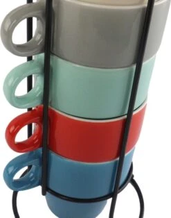 Orange85 Koffiekopjes - Met Houder - Set Van 6 - Gekleurd - 300 Ml - Keramiek 13 Orange85 Koffiekopjes - Met Houder - Set Van 6 - Gekleurd - 300 Ml - Keramiek -Tefal Winkel 945x1200