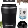 Mmoods Thermosbeker Voor Koffie En Thee 380ml - Koffiebeker To Go - Reisbeker Voor Auto - Herbruikbare Drinkfes Voor Warme En Koude Dranken - Ecologische Thermoskan Zwart Geschenk -Tefal Winkel 960x1200 3